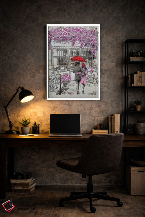 تابلو دکوراتیو پیاده روی کوتاه تا کافه اثر لوی جوور - D5W