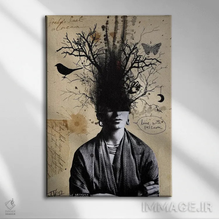 تابلو دکوراتیو آخرین رویای فریدا اثر لوی جوور - نمای روبهرو روی دیوار