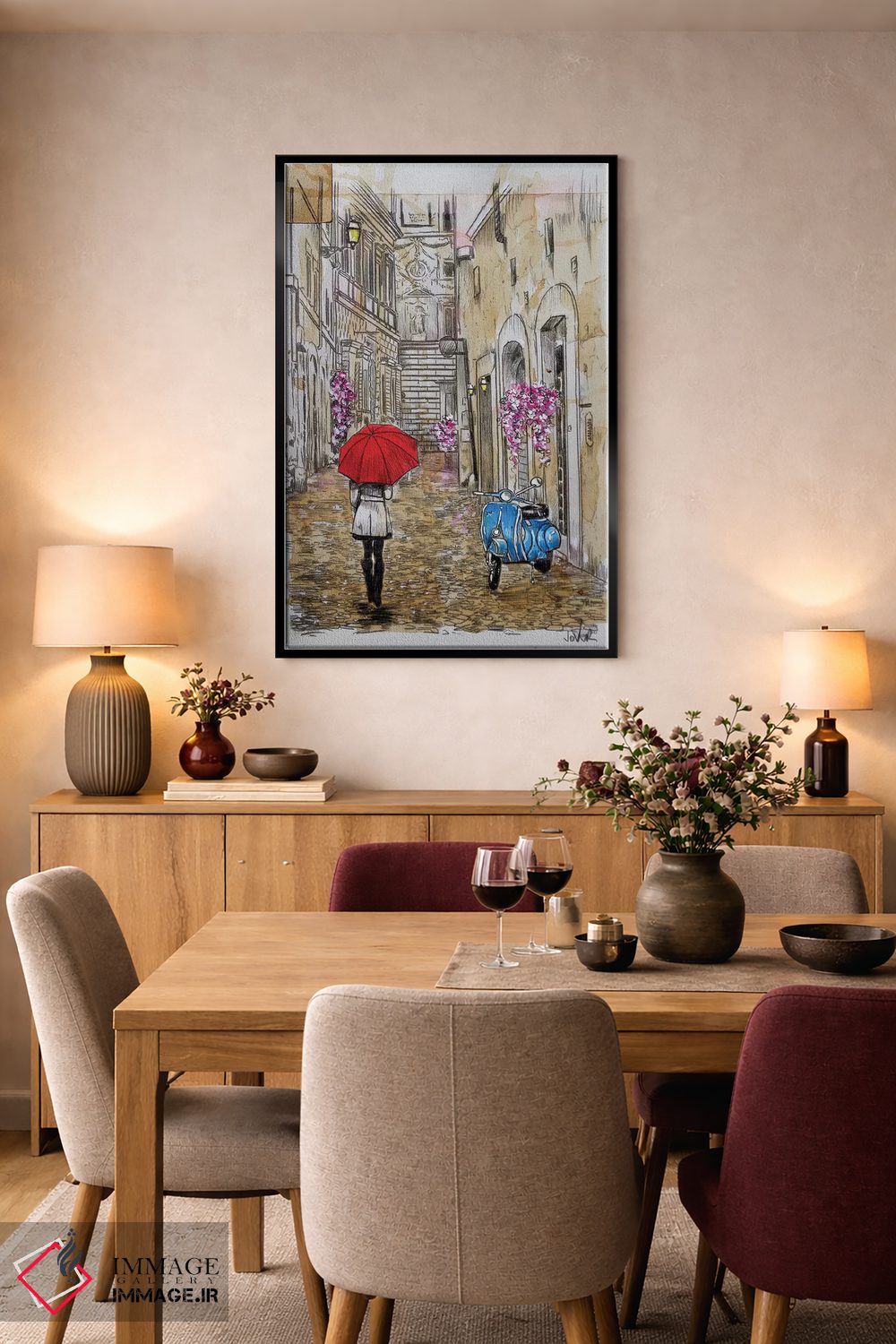 تابلو دکوراتیو اسکوتر آبی کوچک اثر لوی جوور - D5B