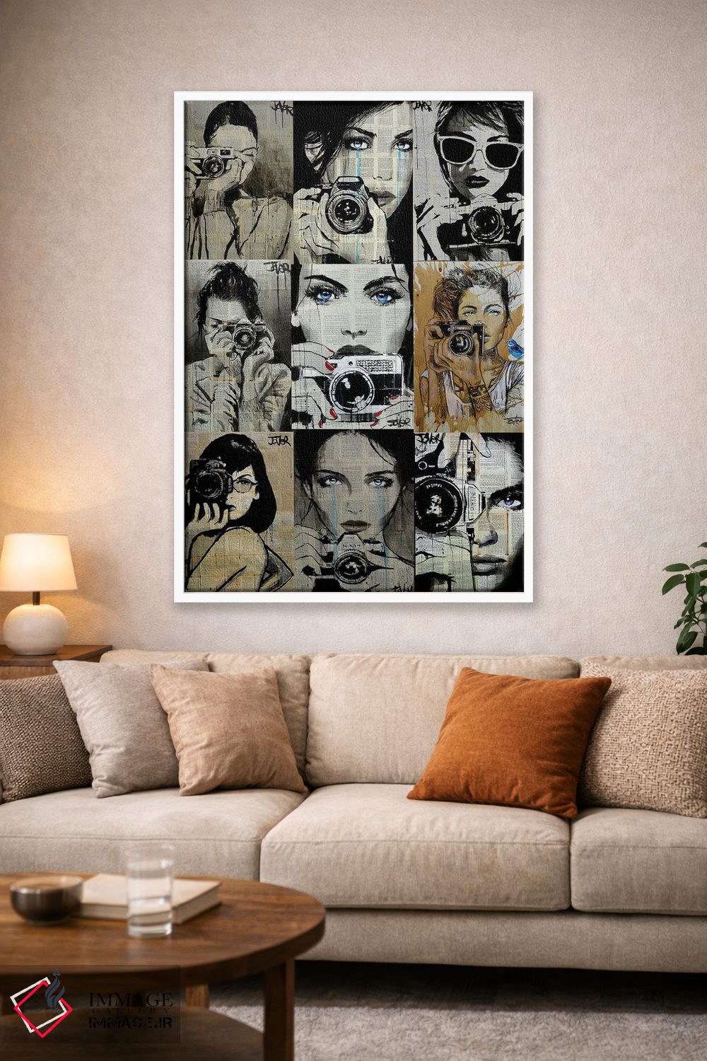 تابلو دکوراتیو ۹ دختر عکاس اثر لوی جوور - D1W