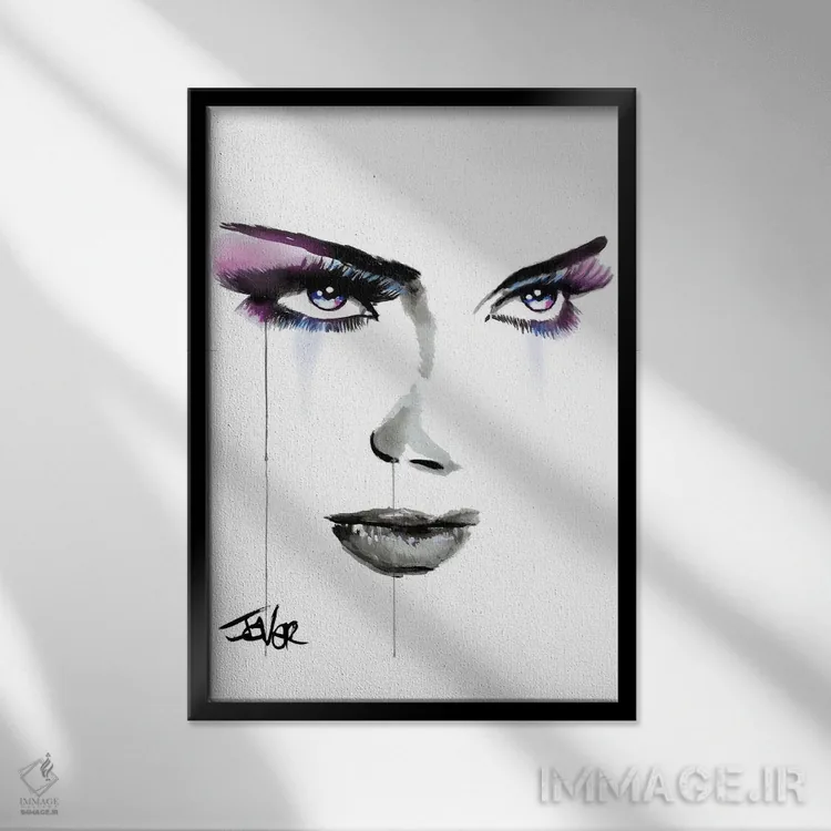 تابلو مدرن انرژی آبی اثر لوی جوور - نمای قابدار مشکی