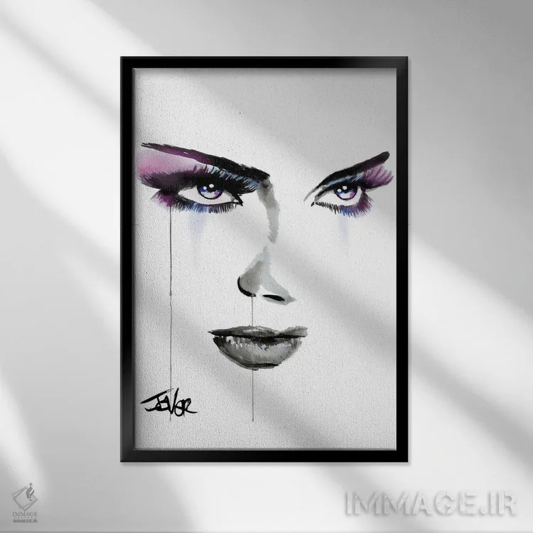 تابلو مدرن انرژی آبی اثر لوی جوور - نمای قابدار مشکی