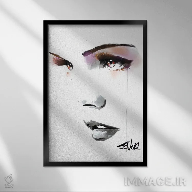 تابلو مدرن انرژی قهوه ای اثر لوی جوور - نمای قابدار مشکی