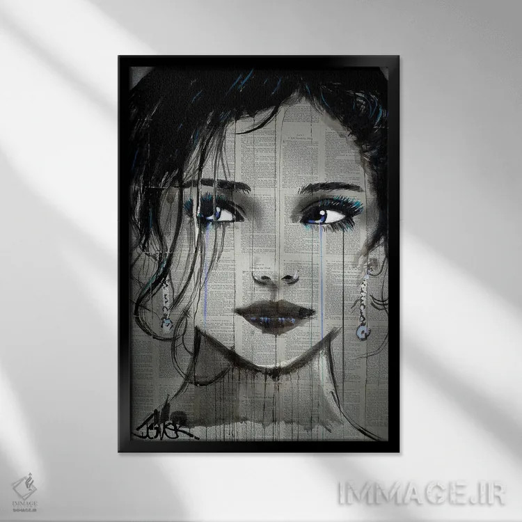 تابلو دکوراتیو حوضچه های آبی اثر لوی جوور - نمای قابدار مشکی