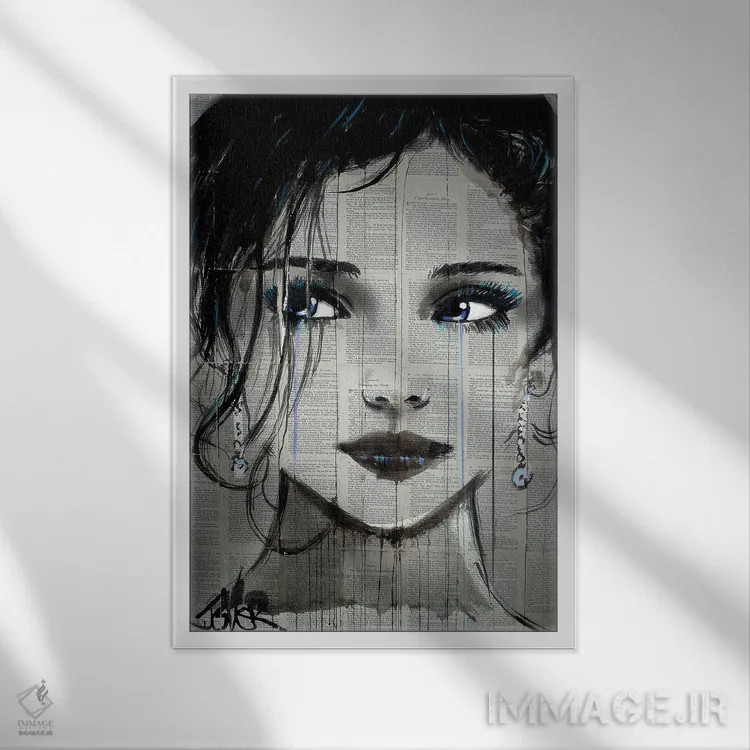تابلو دکوراتیو حوضچه های آبی اثر لوی جوور - نمای قابدار سفید
