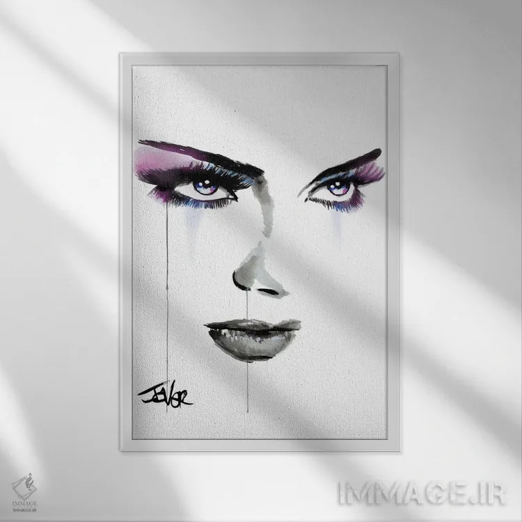 تابلو مدرن انرژی آبی اثر لوی جوور - نمای قابدار سفید