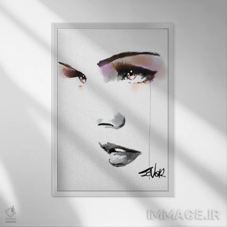 تابلو مدرن انرژی قهوه ای اثر لوی جوور - نمای قابدار سفید