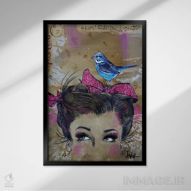 تابلو دکوراتیو دیدار در آنجا اثر لوی جوور - نمای قابدار مشکی