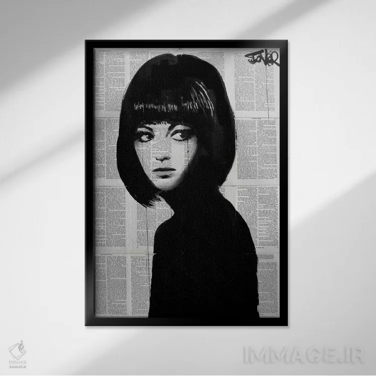 تابلو دکوراتیو دختر سیاه پوش اثر لوی جوور - نمای قابدار مشکی