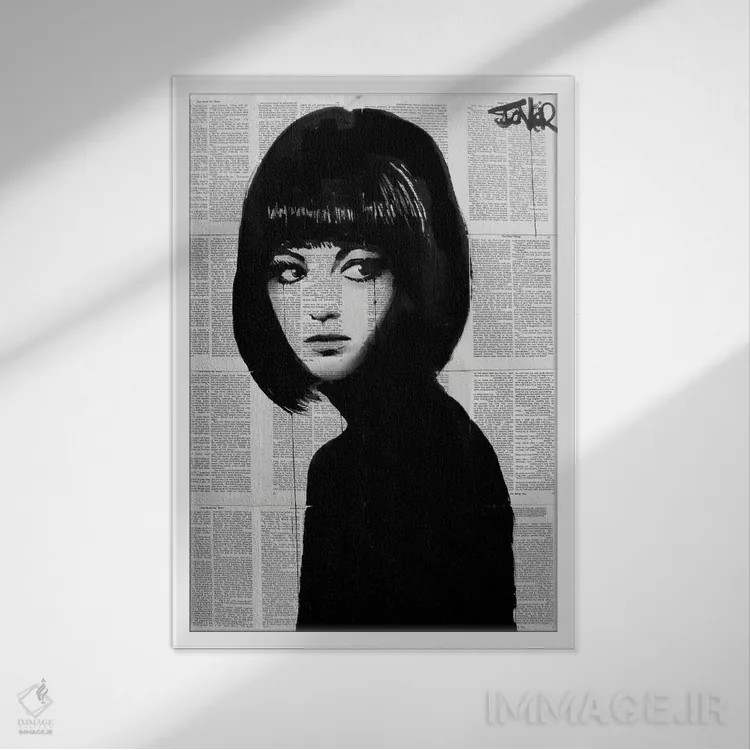 تابلو دکوراتیو دختر سیاه پوش اثر لوی جوور - نمای قابدار سفید