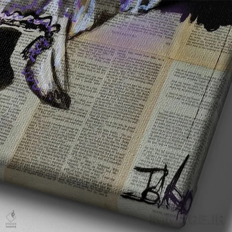 تابلو دکوراتیو نوعی سرخوشی اثر لوی جوور - نمای نزدیک بافت بوم