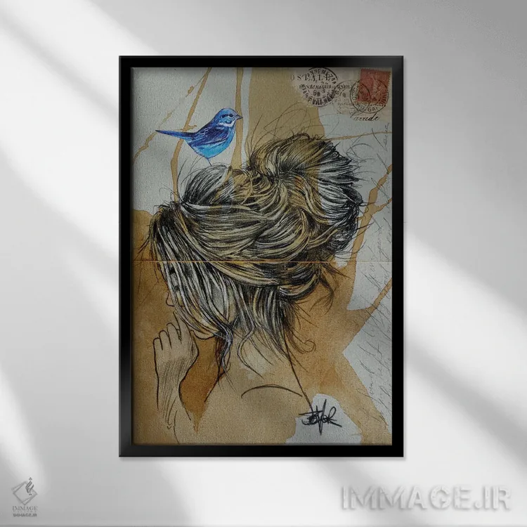 تابلو دکوراتیو تفکر نهایی اثر لوی جوور - نمای قابدار مشکی