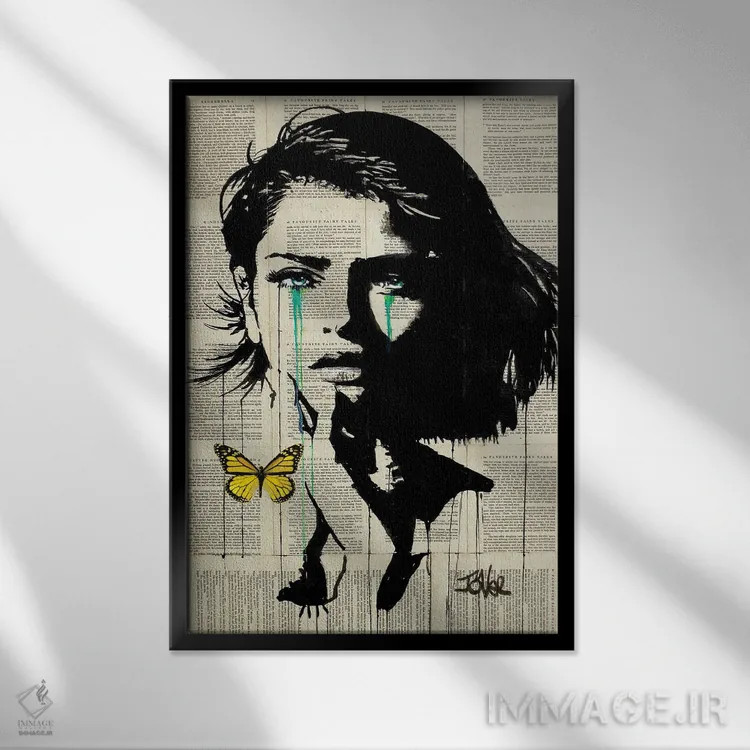 تابلو دکوراتیو بی تو در زرد اثر لوی جوور - نمای قابدار مشکی