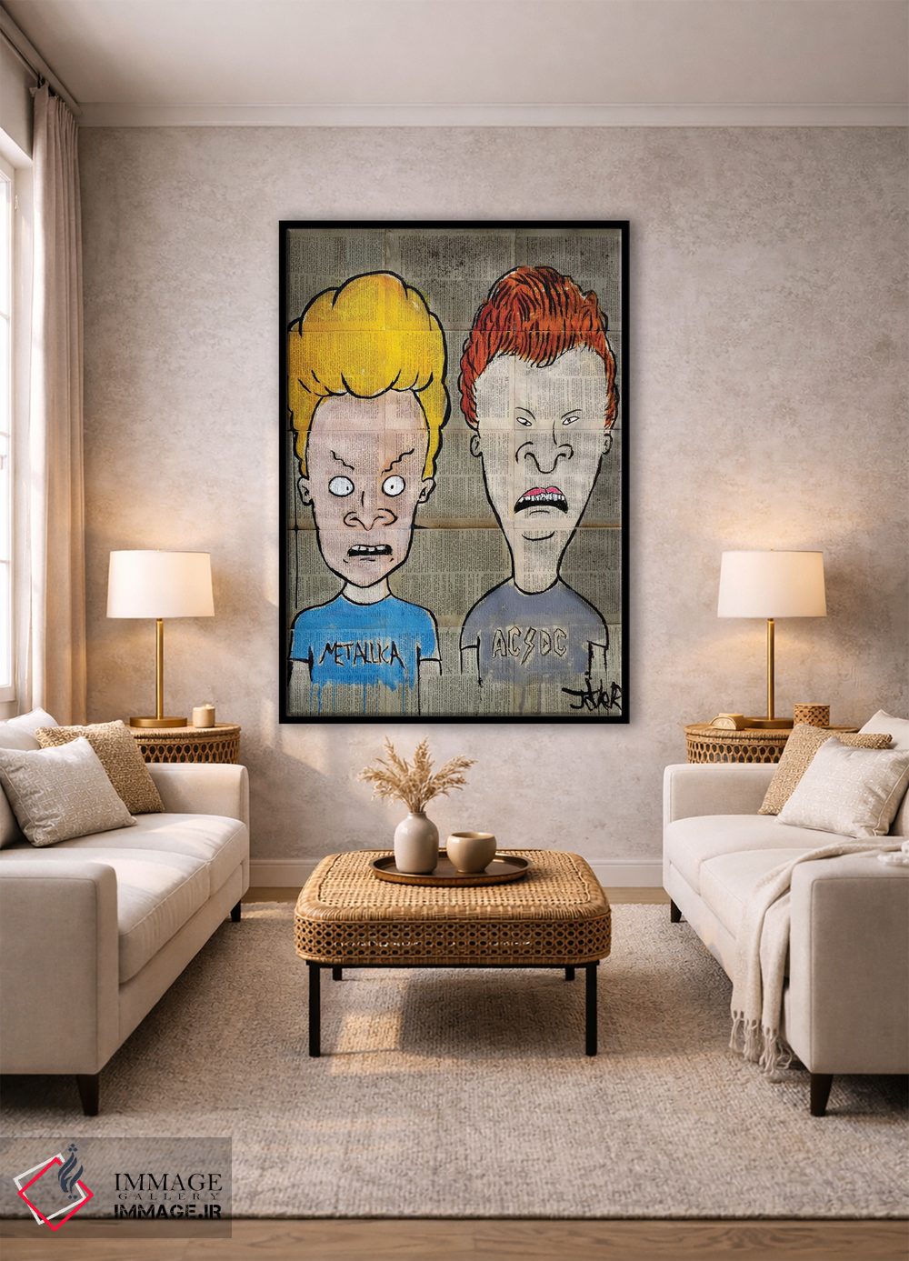 تابلو دکوراتیو بیویس و بات هد اثر لوی جوور - D2B