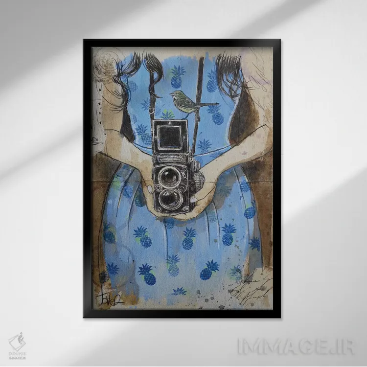 تابلو دکوراتیو یادداشت های تعطیلات اثر لوی جوور - نمای قابدار مشکی