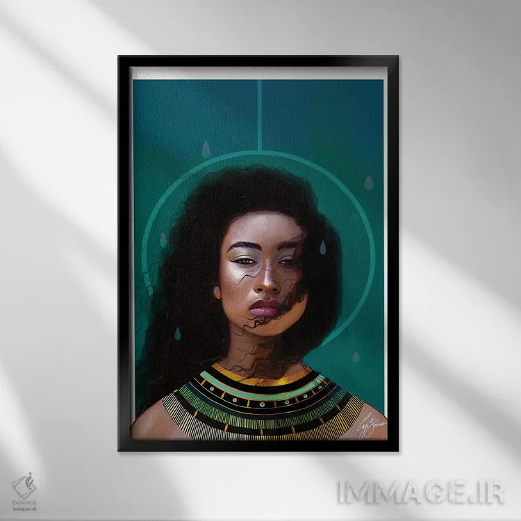 تابلو دکوراتیو ملکه اثر لاژی سنوسی - نمای قابدار مشکی