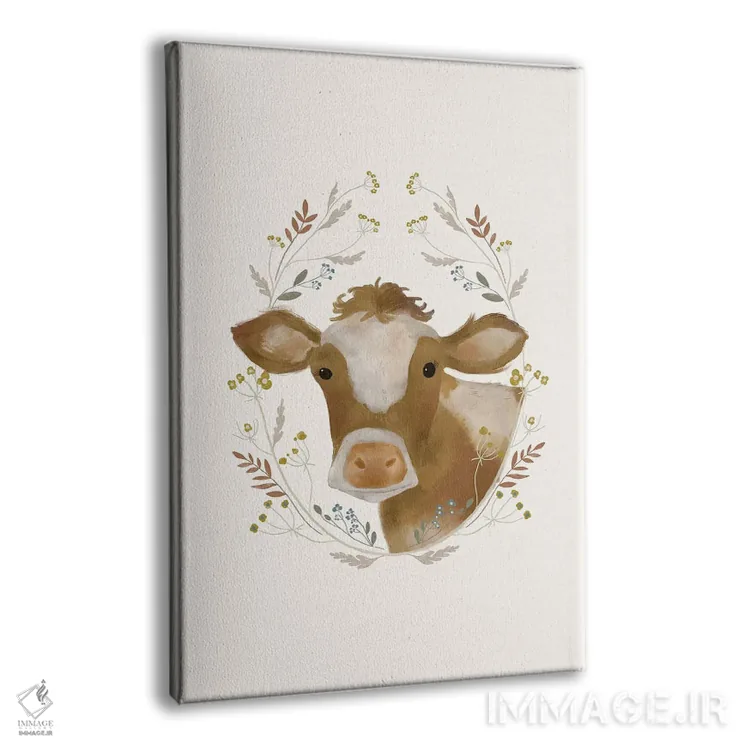 تابلو مدرن گاو روستایی شماره ۱ اثر لورا کونیندیک - نمای پرسپکتیو محصول