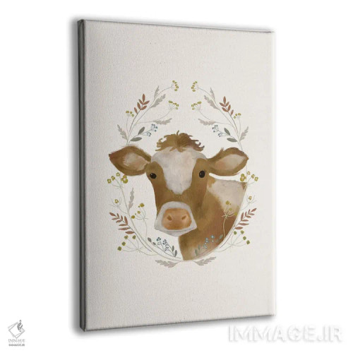 تابلو مدرن گاو روستایی شماره ۱ اثر لورا کونیندیک - نمای پرسپکتیو محصول