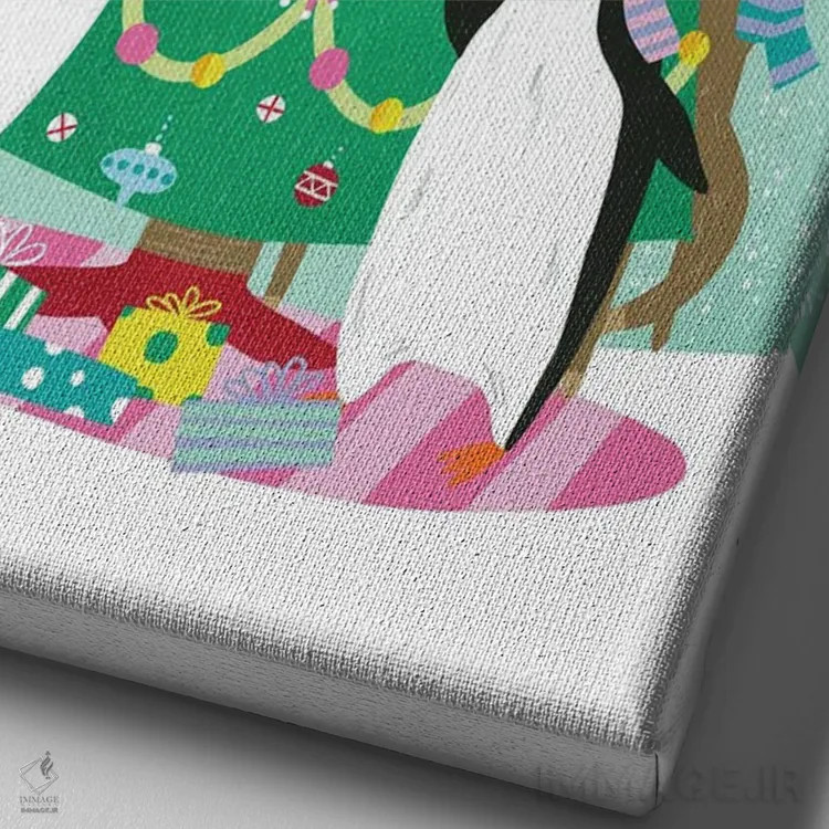 تابلو دکوراتیو تزئین درخت اثر لورا کونیندیک - نمای نزدیک بافت بوم