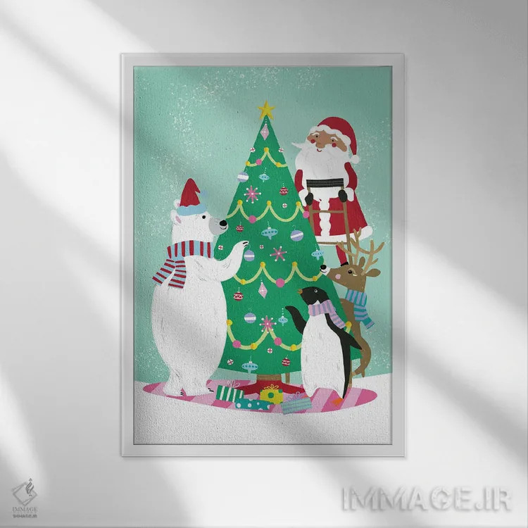 تابلو دکوراتیو تزئین درخت اثر لورا کونیندیک - نمای قابدار سفید