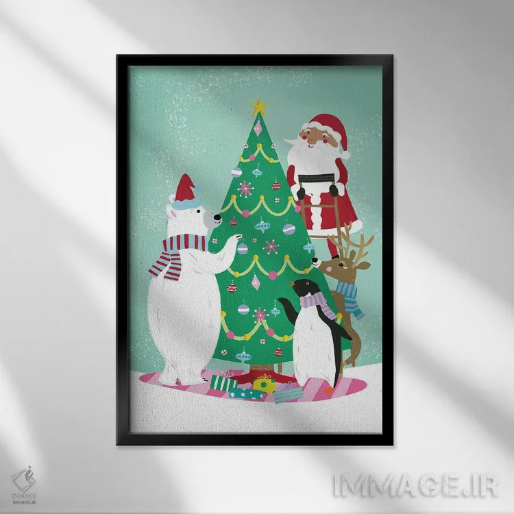 تابلو دکوراتیو تزئین درخت اثر لورا کونیندیک - نمای قابدار مشکی