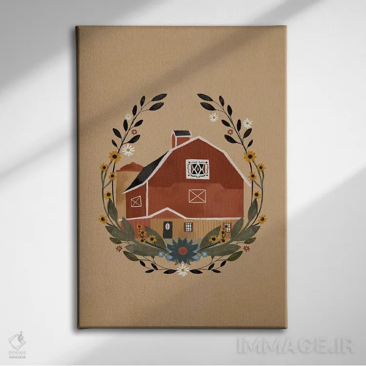تابلو دکوراتیو انبار روستایی اثر لورا کونیندیک - نمای روبهرو روی دیوار