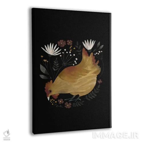 تابلو مدرن مرغ روستایی شماره ۱ اثر لورا کونیندیک - نمای پرسپکتیو محصول