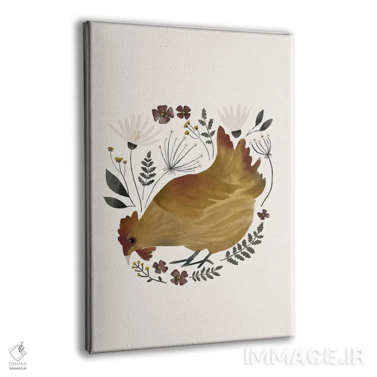 تابلو مدرن مرغ روستایی شماره ۲ اثر لورا کونیندیک - نمای پرسپکتیو محصول