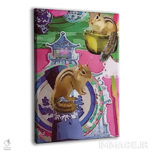 تابلو دکوراتیو مهمانان شام اثر لوسی کلیمنکو - نمای پرسپکتیو محصول