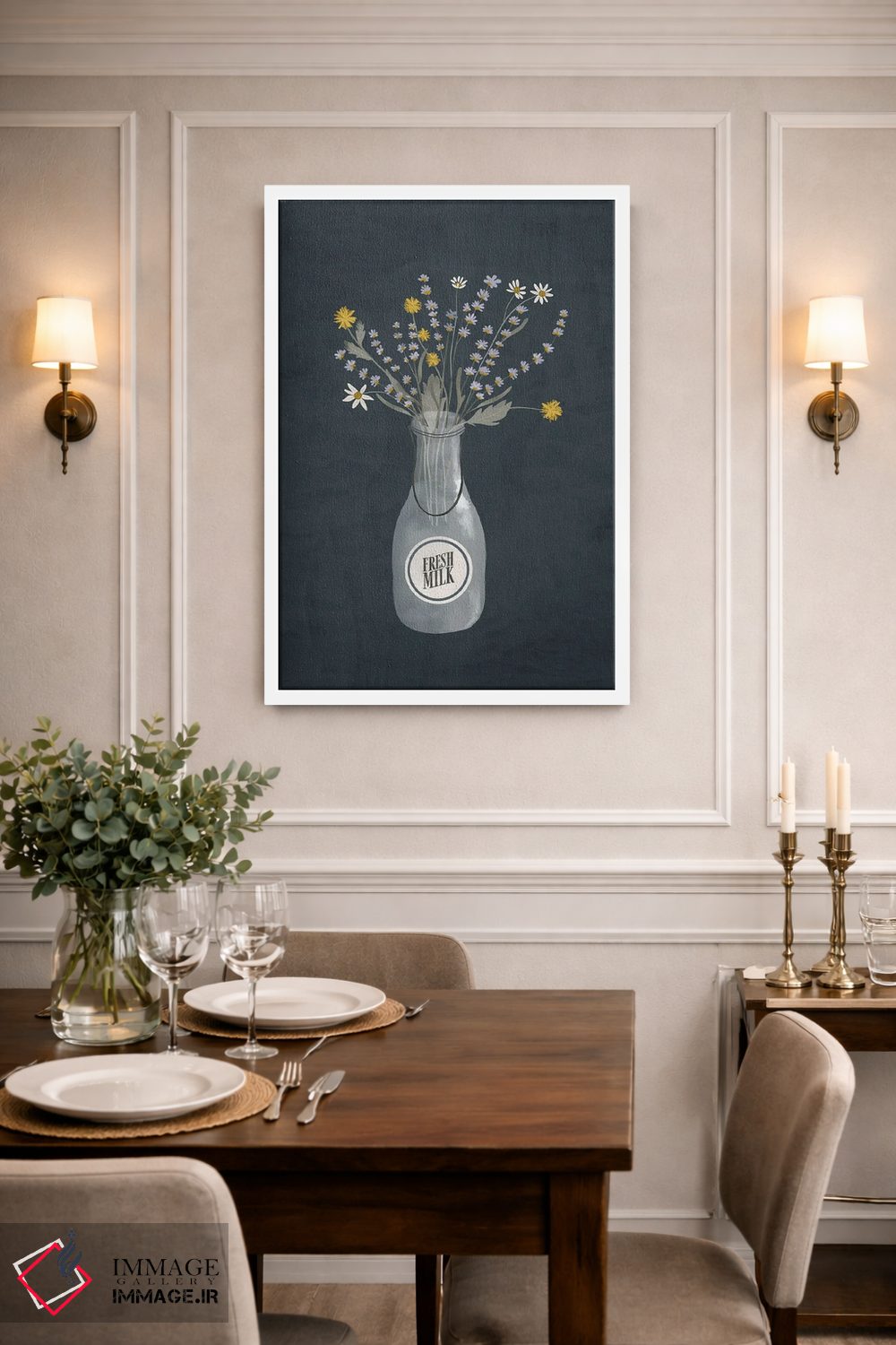 تابلو مدرن گل های مزرعه اثر لورا کونیندیک - D1W