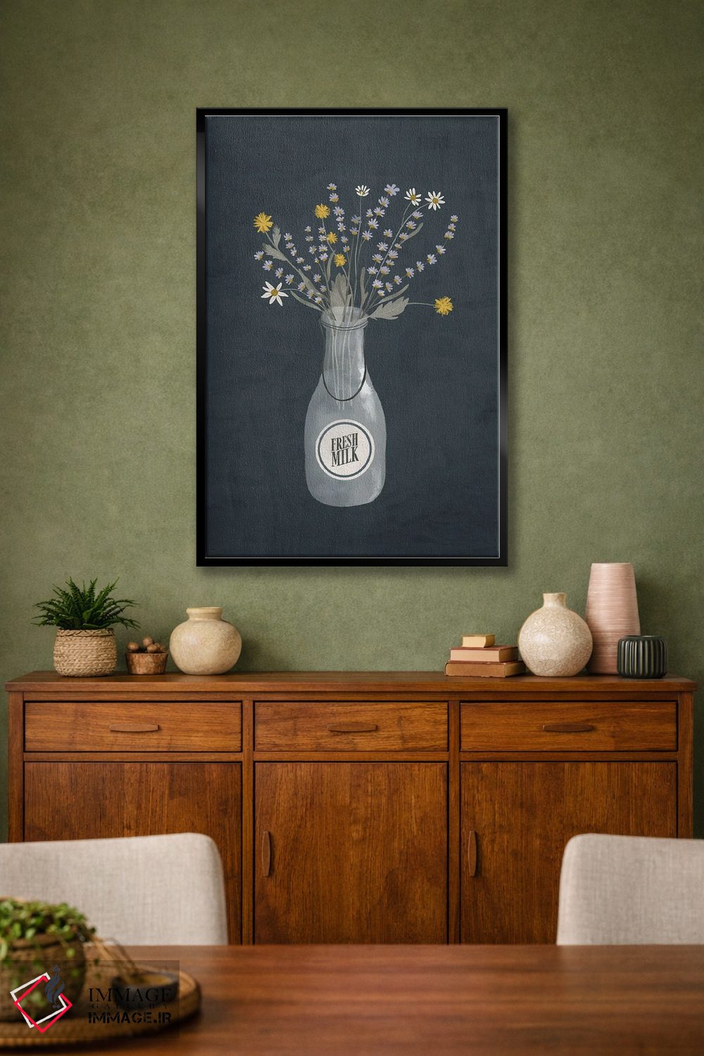 تابلو مدرن گل های مزرعه اثر لورا کونیندیک - D2B