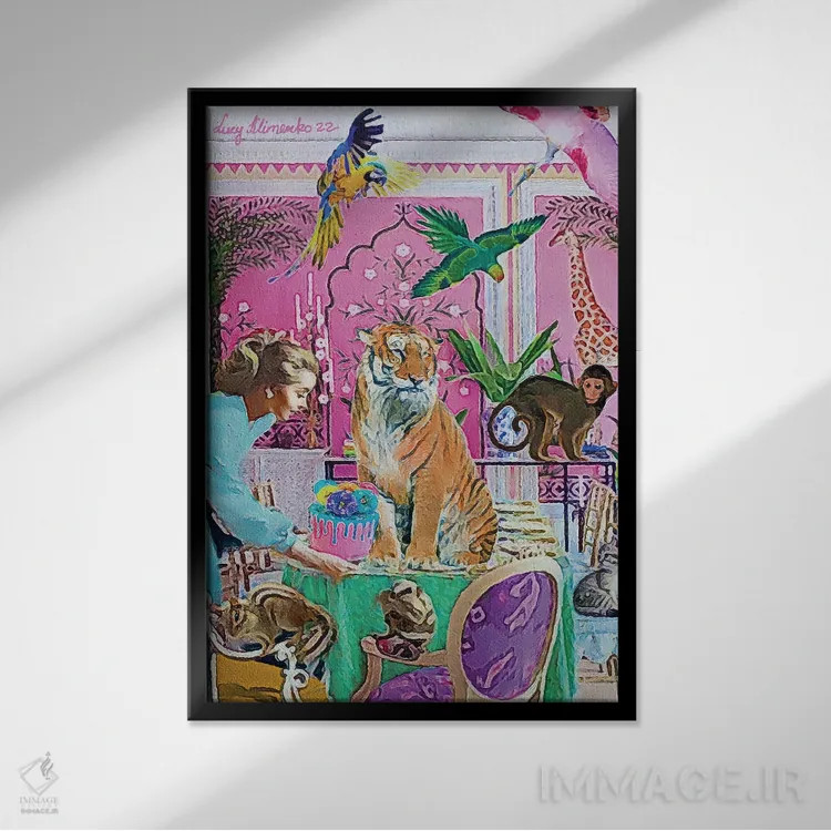 تابلو دکوراتیو زمان شام اثر لوسی کلیمنکو - نمای قابدار مشکی