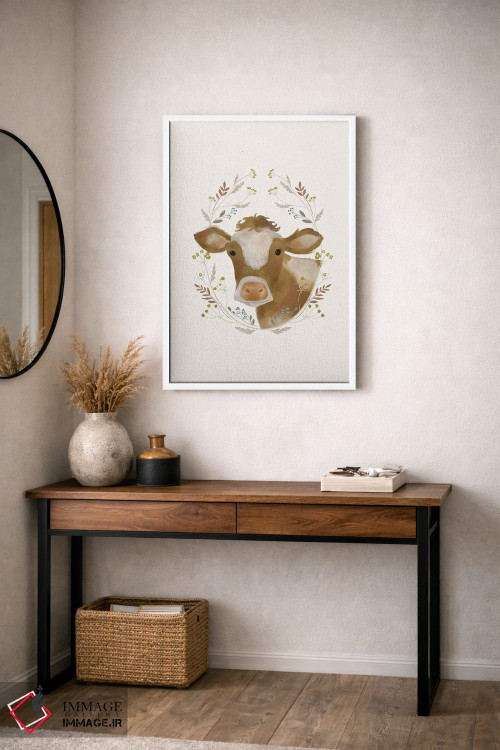 تابلو مدرن گاو روستایی شماره ۱ اثر لورا کونیندیک - D2W