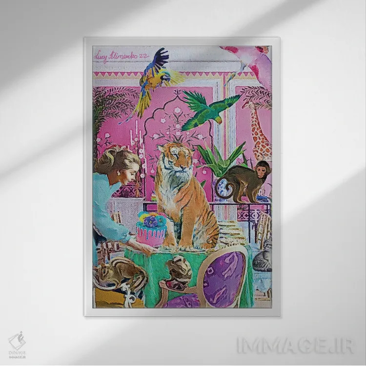 تابلو دکوراتیو زمان شام اثر لوسی کلیمنکو - نمای قابدار سفید