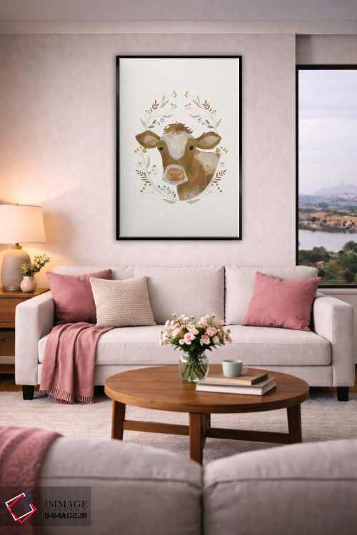 تابلو مدرن گاو روستایی شماره ۱ اثر لورا کونیندیک - D5B