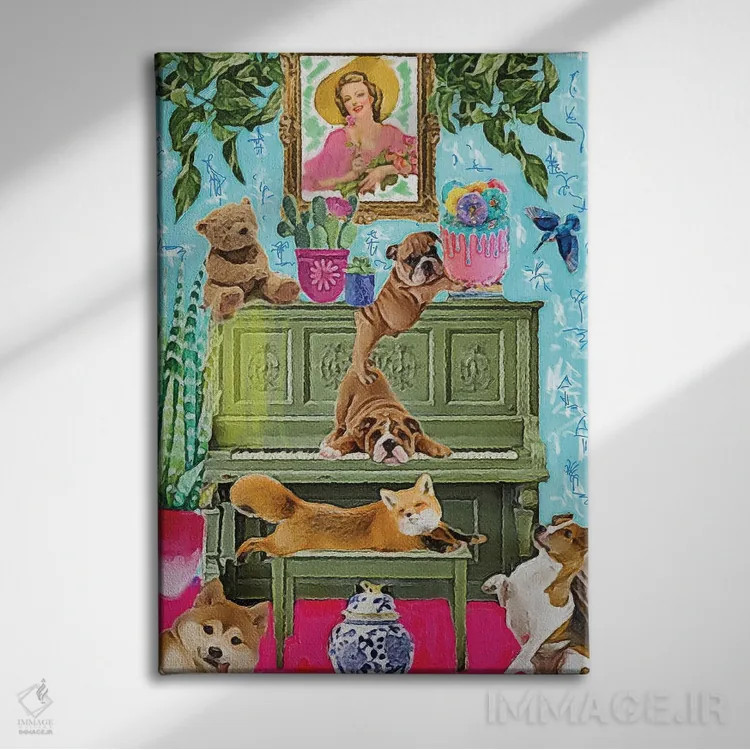 تابلو دکوراتیو آماده شدن برای تولد مامان اثر لوسی کلیمنکو - نمای روبهرو روی دیوار