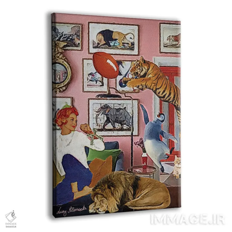 تابلو دکوراتیو راگبی در فضای داخلی اثر لوسی کلیمنکو - نمای پرسپکتیو محصول