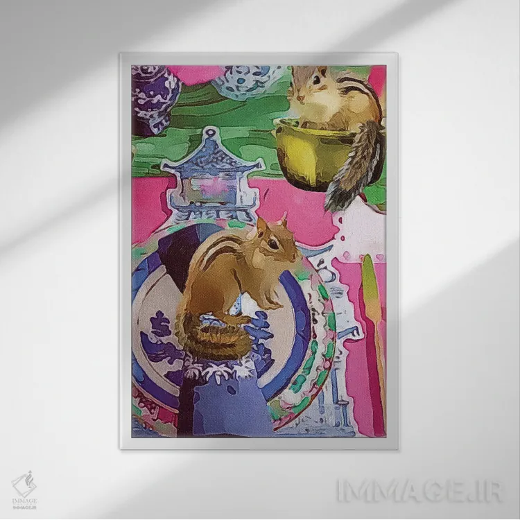 تابلو دکوراتیو مهمانان شام اثر لوسی کلیمنکو - نمای قابدار سفید