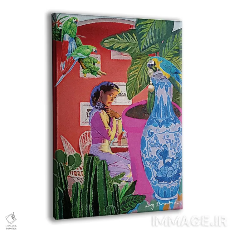 تابلو دکوراتیو سرقت گوشواره مرواریدی اثر لوسی کلیمنکو - نمای پرسپکتیو محصول