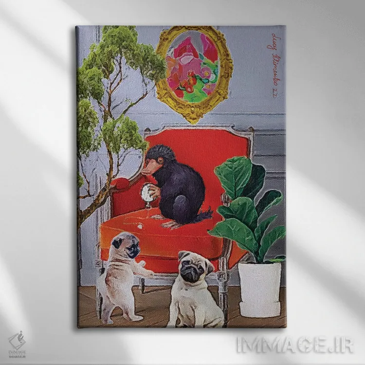 تابلو دکوراتیو نگهدارنده زمان اثر لوسی کلیمنکو - نمای روبهرو روی دیوار