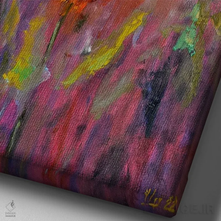 تابلو دکوراتیو فصل گل آفتابگردان اثر النا لوکینا - نمای نزدیک بافت بوم