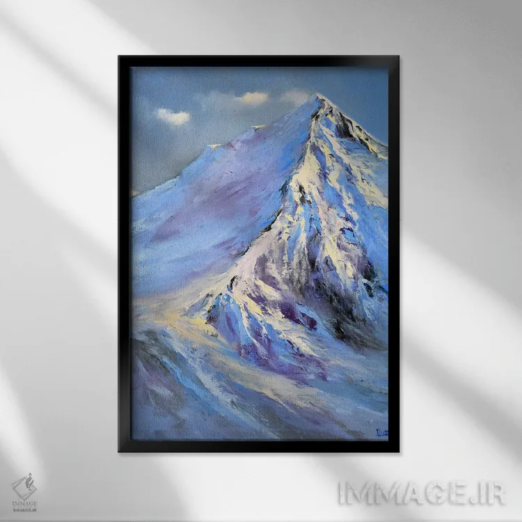 تابلو دکوراتیو قله های برفی اثر النا لوکینا - نمای قابدار مشکی
