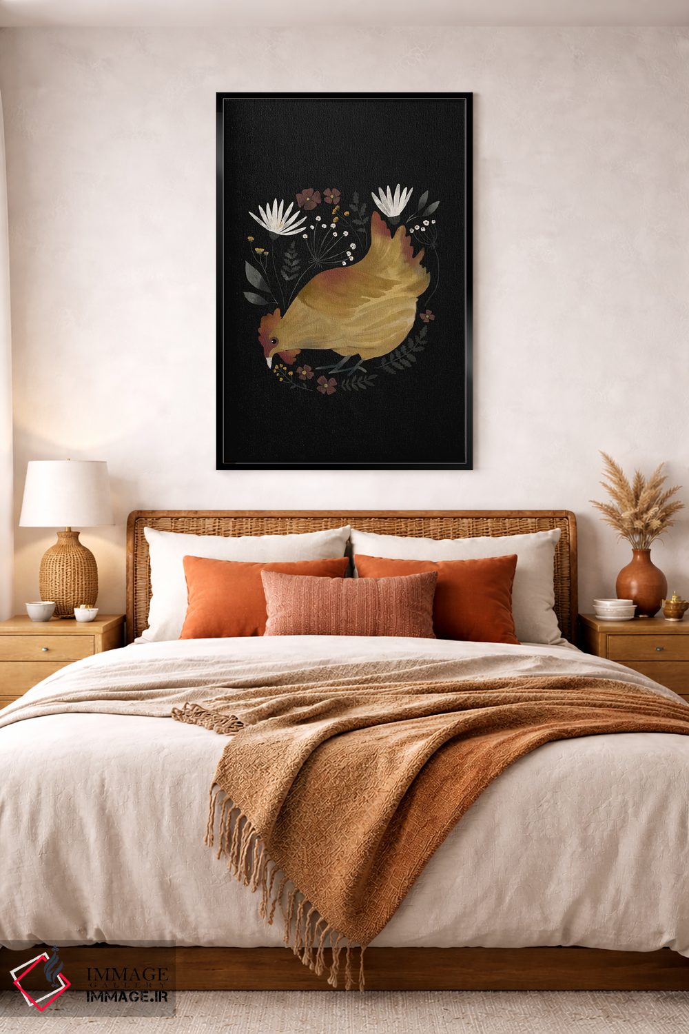 تابلو مدرن مرغ روستایی شماره ۱ اثر لورا کونیندیک - D3B