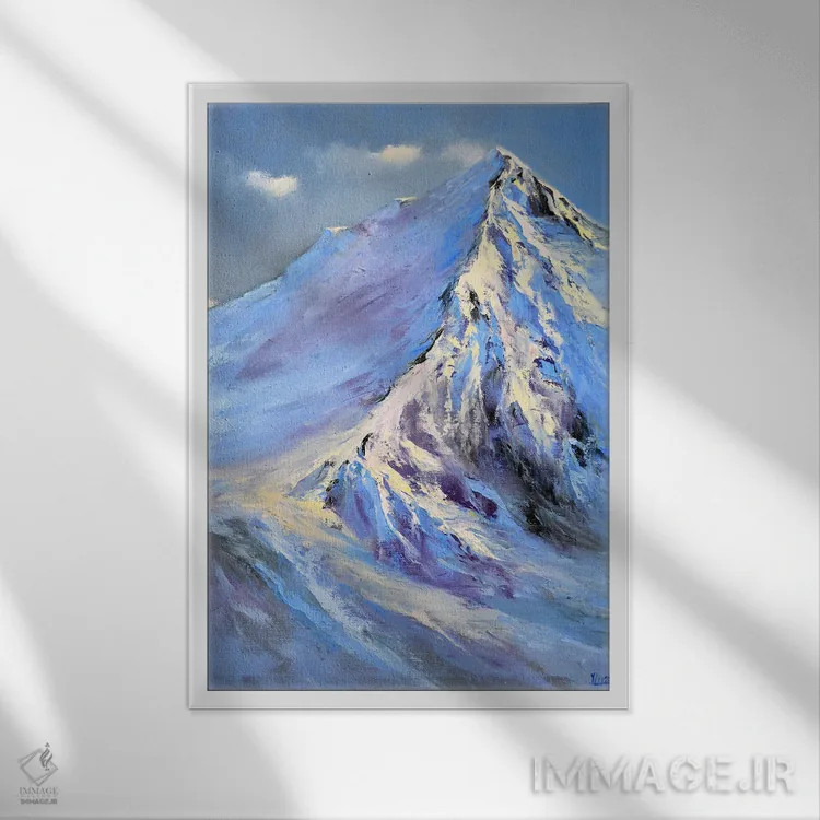 تابلو دکوراتیو قله های برفی اثر النا لوکینا - نمای قابدار سفید