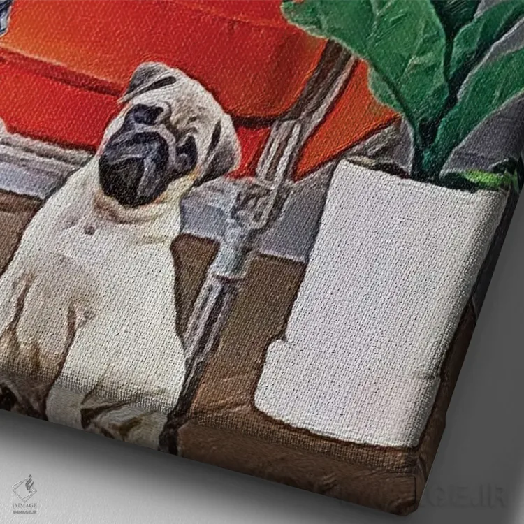 تابلو دکوراتیو نگهدارنده زمان اثر لوسی کلیمنکو - نمای نزدیک بافت بوم