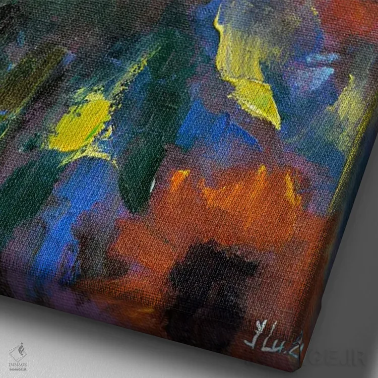 تابلو دکوراتیو آفتابگردان ها II اثر النا لوکینا - نمای نزدیک بافت بوم