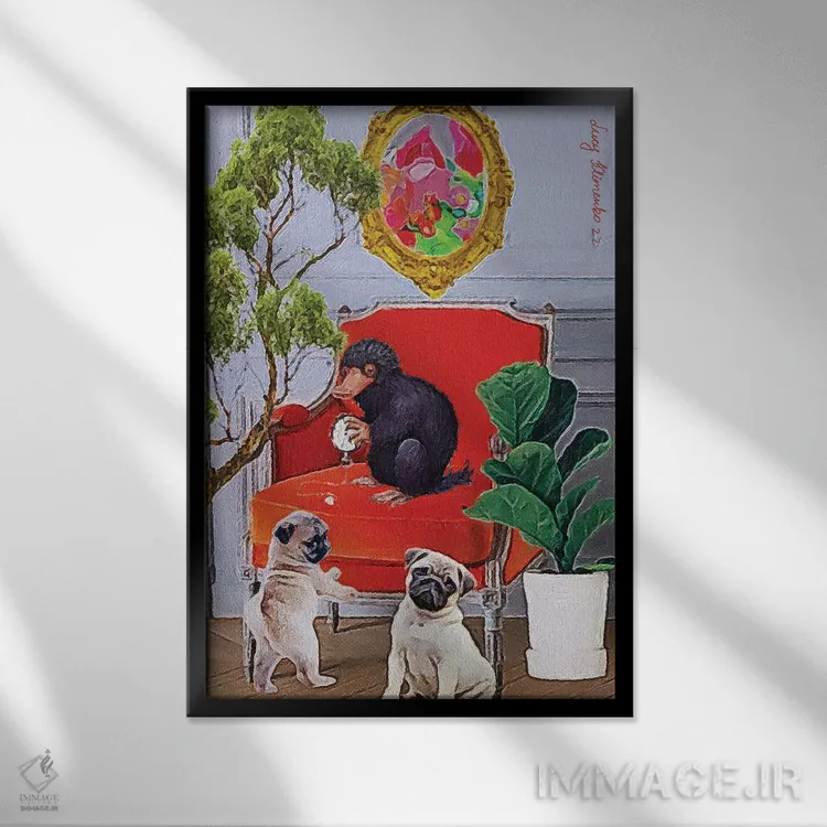 تابلو دکوراتیو نگهدارنده زمان اثر لوسی کلیمنکو - نمای قابدار مشکی