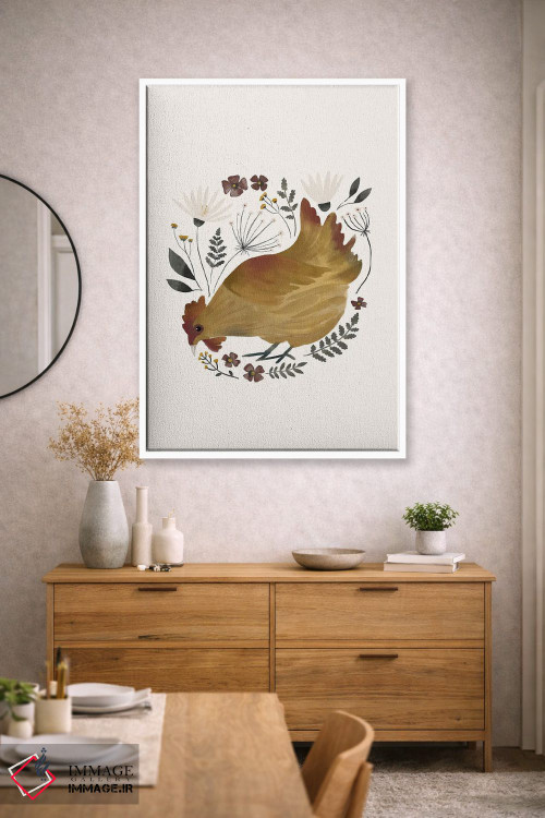 تابلو مدرن مرغ روستایی شماره ۲ اثر لورا کونیندیک - D1W