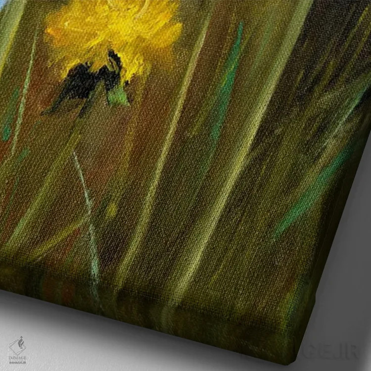 تابلو دکوراتیو لطافت اثر النا لوکینا - نمای نزدیک بافت بوم