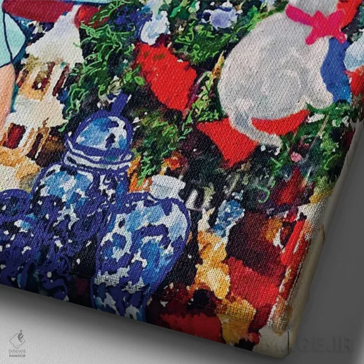 تابلو دکوراتیو چه کسی نگهبان را نگهبانی می کند؟ اثر لوسی کلیمنکو - نمای نزدیک بافت بوم